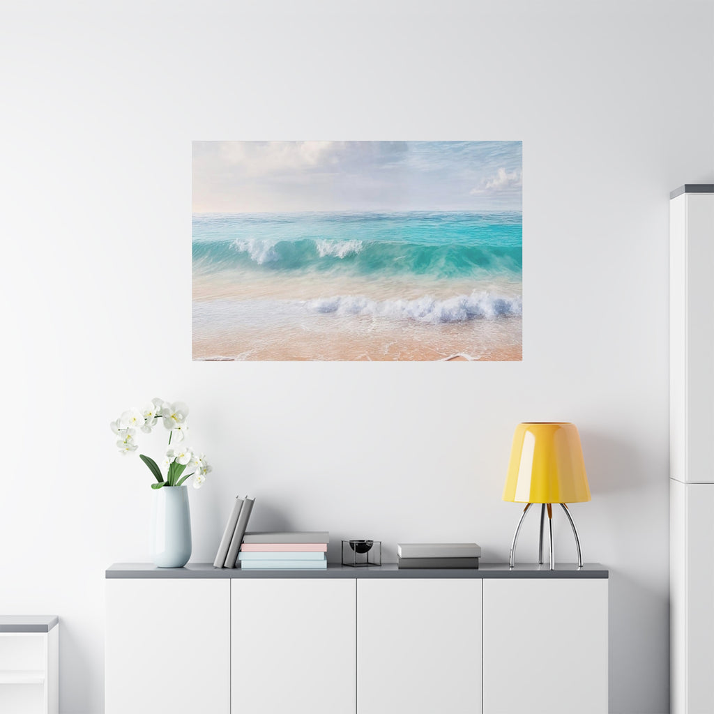 Seaside Waves Matte Canvas Print — Tranquil Beach Wall Art, Stretched 1.25"