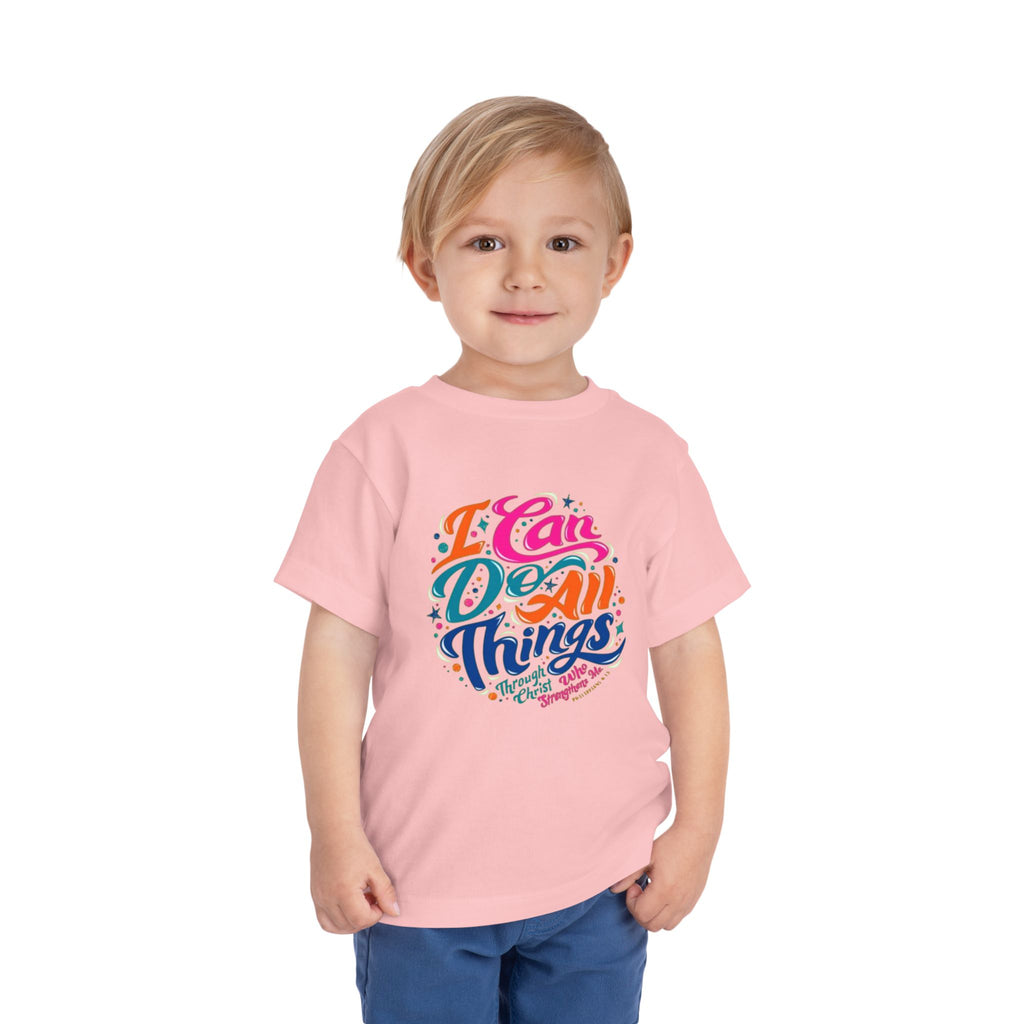 I Can Do All Things Toddler Tee – Colorful Inspirational Kids Shirt