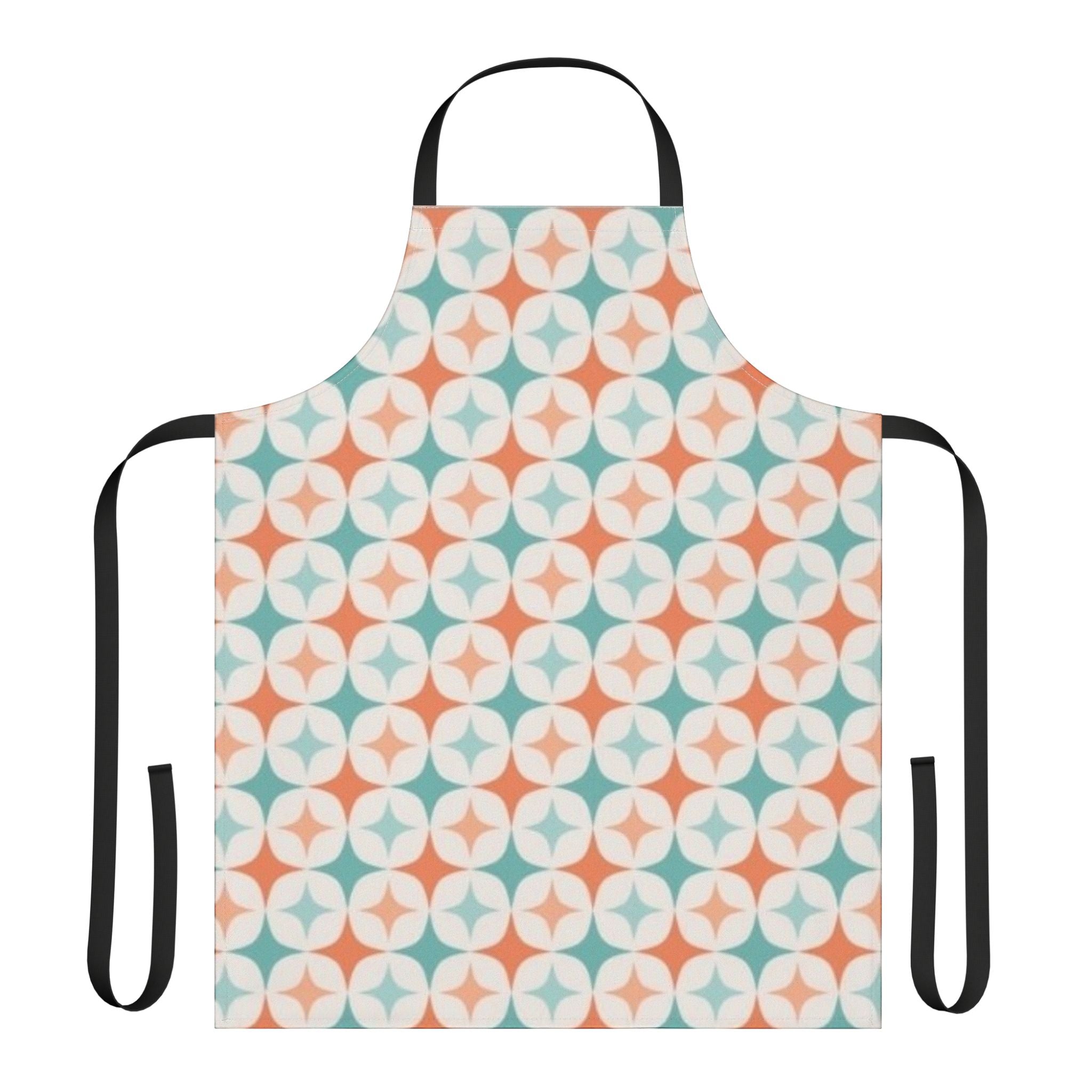 Retro Starburst Pattern Apron — Mid-Century Modern Kitchen Gift