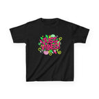 Kids T‑Shirt — "Just Vibes" Neon Graffiti Graphic Tee for Playful, Trendy Kids