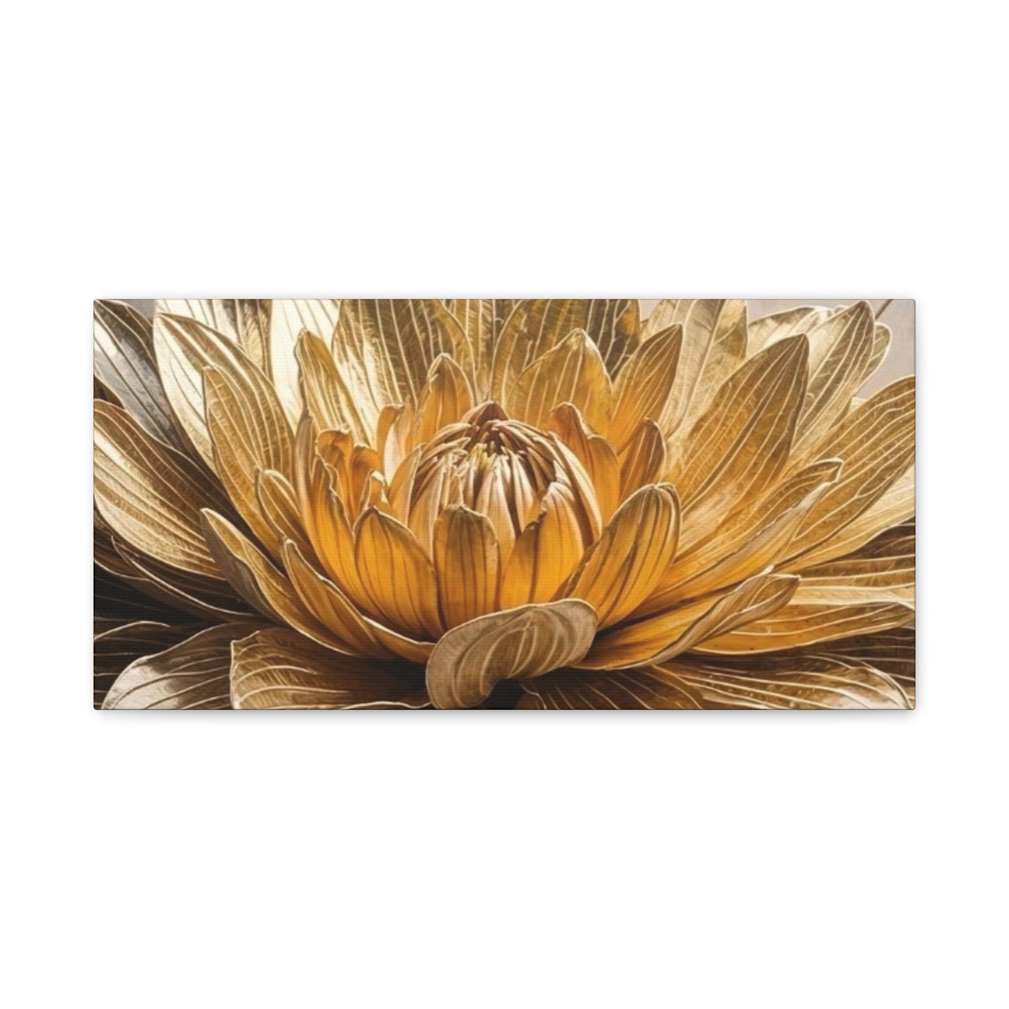 Golden Dahlia Matte Canvas Wall Art — Stretched 1.25"