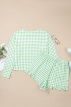 Mint Plaid 2pcs Lounge Set