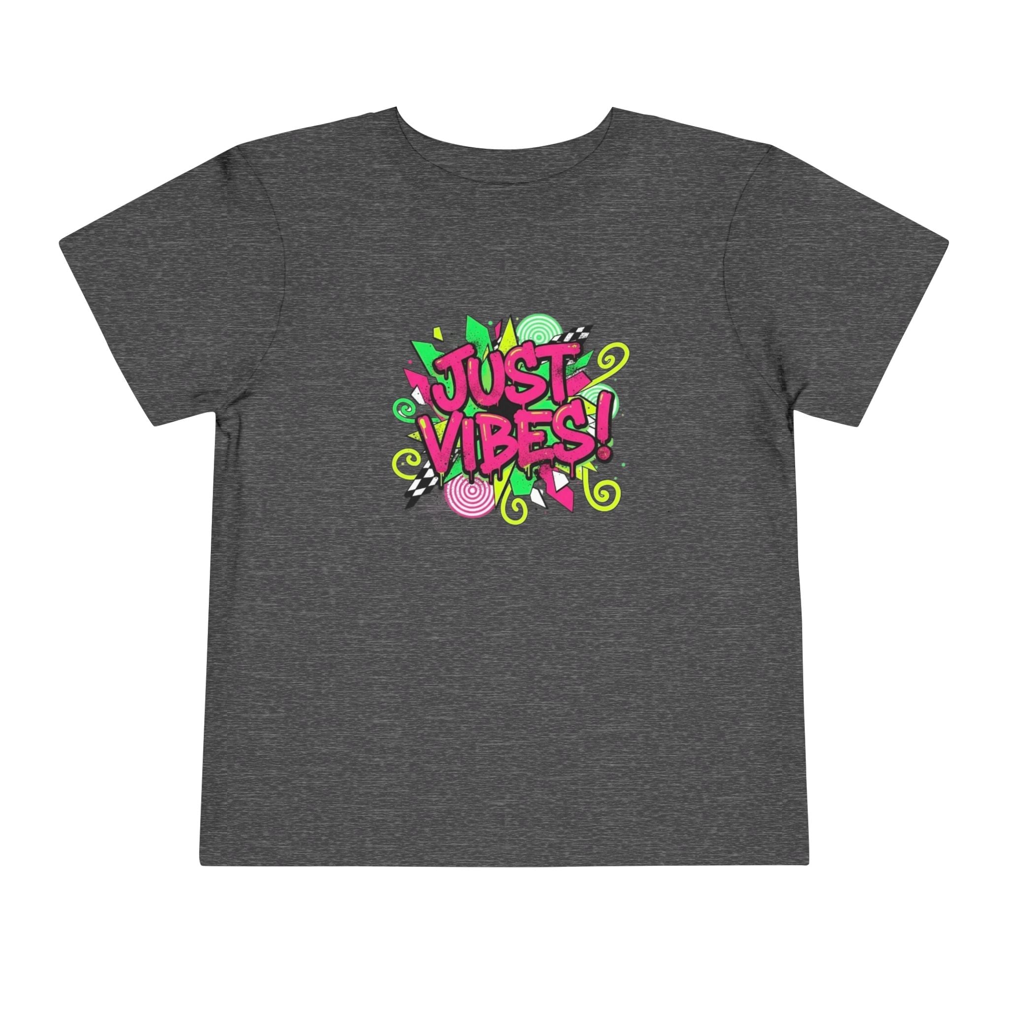 Toddler Tee - "Just Vibes!" Colorful Retro Graphic Kids T‑Shirt