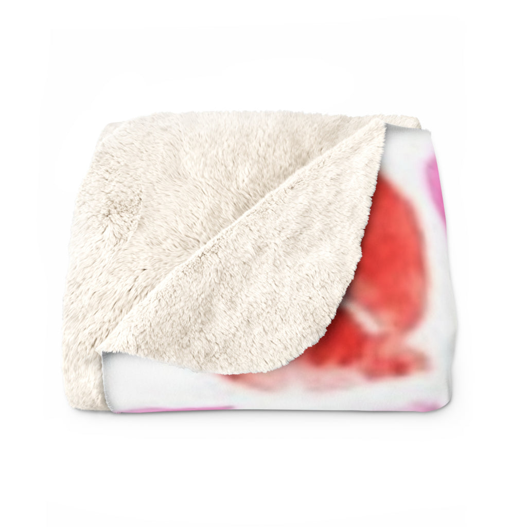 Lip Print Sherpa Blanket — Cozy Valentine’s Kiss Fleece Throw