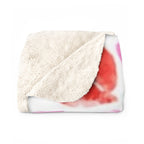 Lip Print Sherpa Blanket — Cozy Valentine’s Kiss Fleece Throw