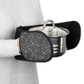 Quilted Heat-Resistant Oven Mitt - Black Double Pot Holder