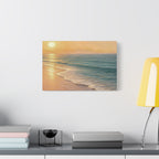 Sunset Beach Canvas Print — Seaside Wall Art Matte Stretched 1.25"