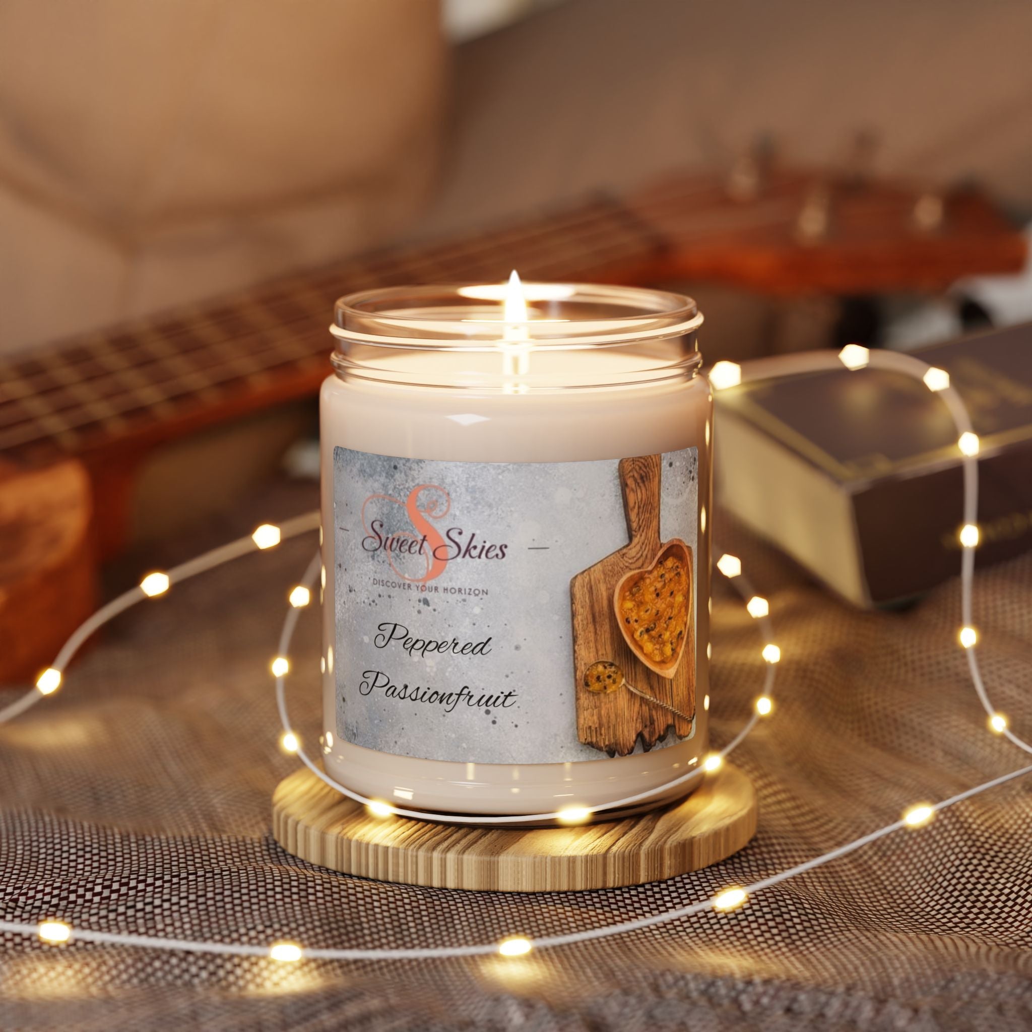 Peppered Passionfruit Scented Soy Candle — 9oz Jar (Sweet Skies)