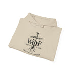 Hoodie — "W.O.F. Woman of Faith" Cross Christian Graphic Pullover