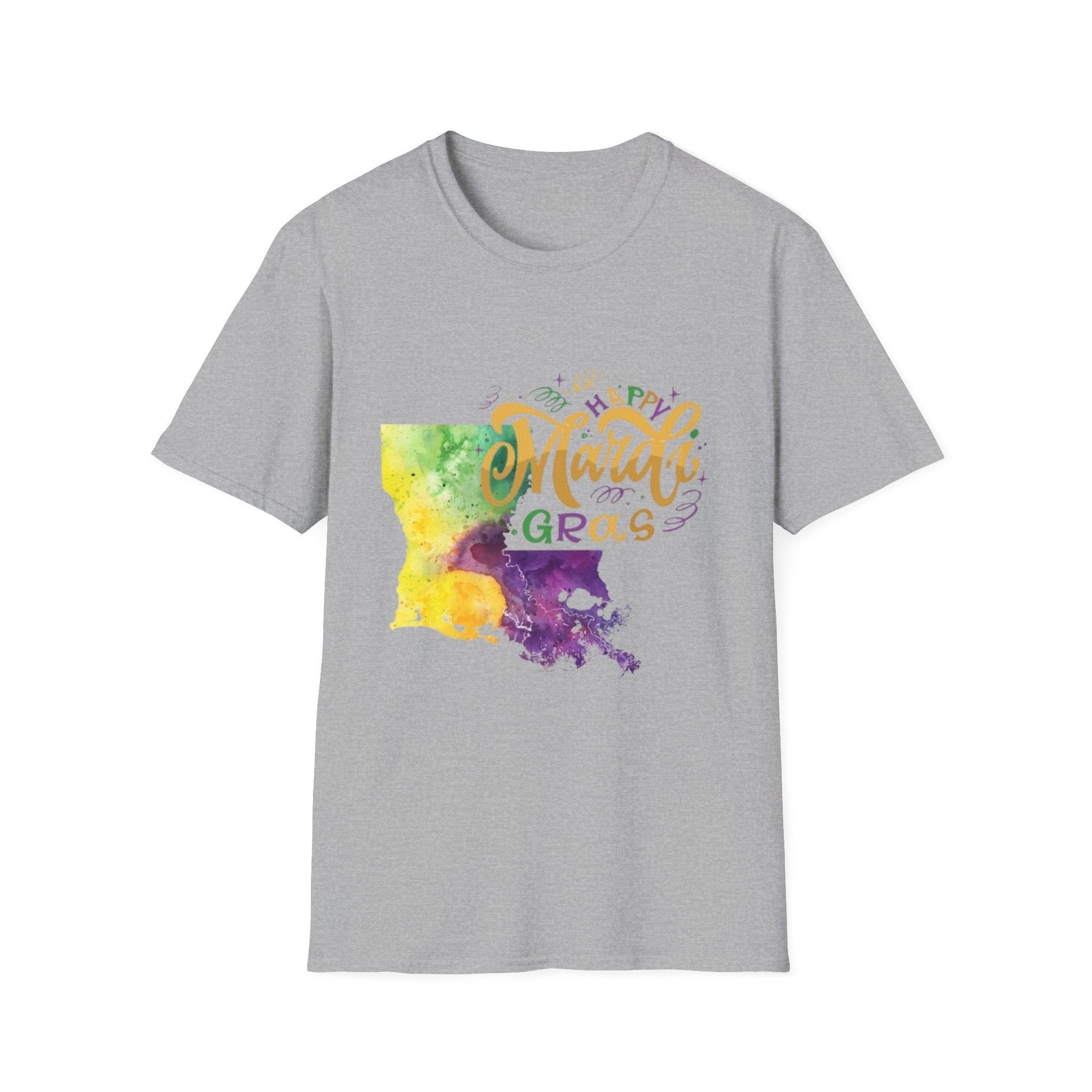 Mardi Gras Louisiana Watercolor T-Shirt — Happy Mardi Gras Celebration Tee