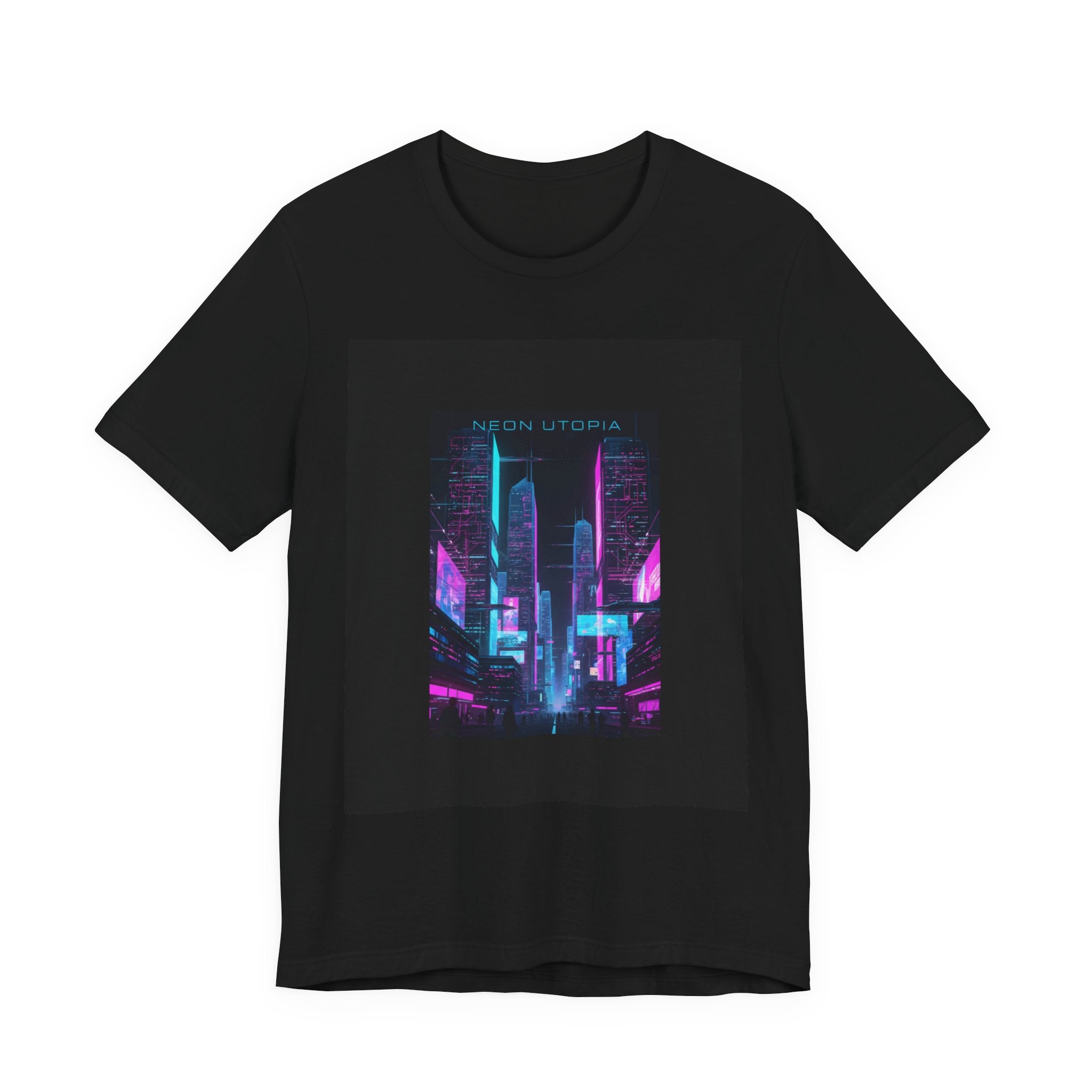 Neon Cyberpunk Skyline Tee | synthwave cityscape, futuristic neon aesthetic