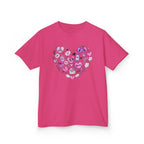 Kids Heart Doodle Tee — Cute Pink Valentine Heart Graphic Shirt