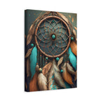 Dreamcatcher Wall Canvas – Boho Feather Art Print