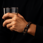 Gray Rope Bracelet – Men’s Nautical Bracelet with Black Stainless Steel Clasp-2