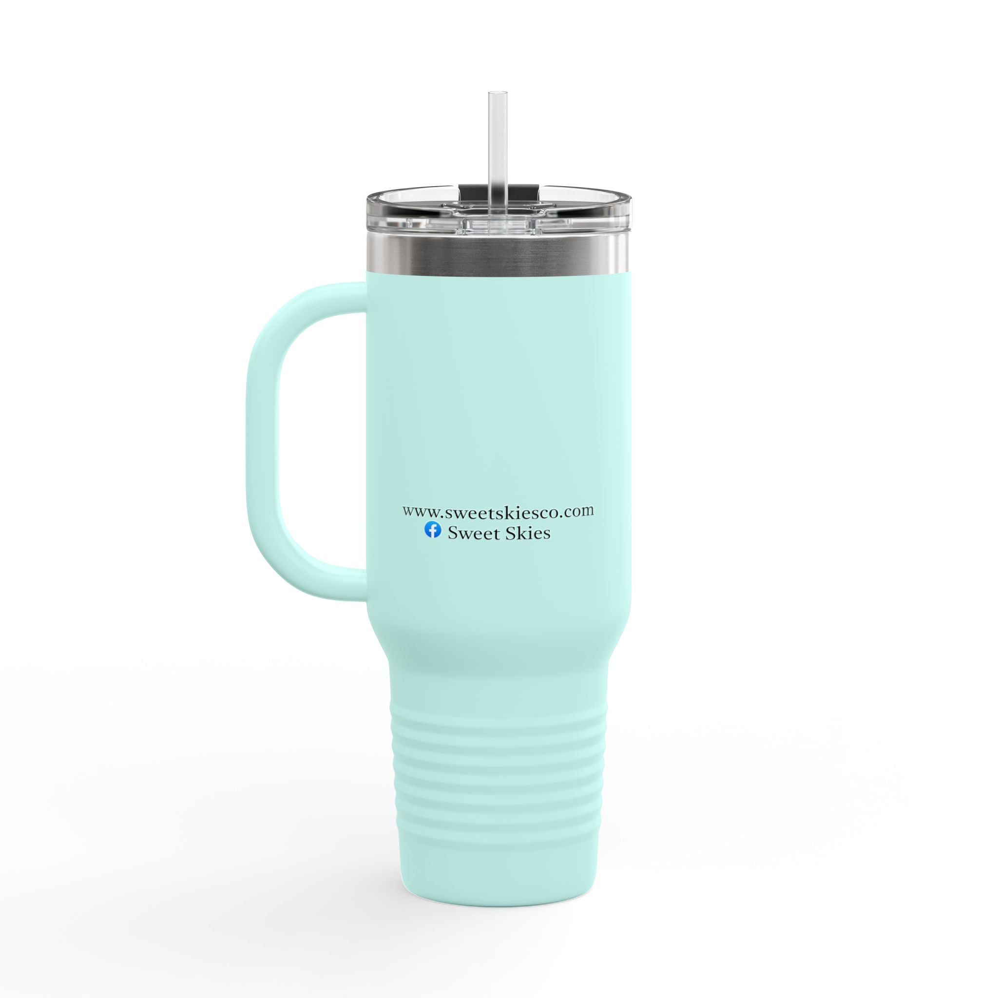 40oz Insulated Travel Mug with Handle — Savvy Sisters Logo Thermal Tumbler