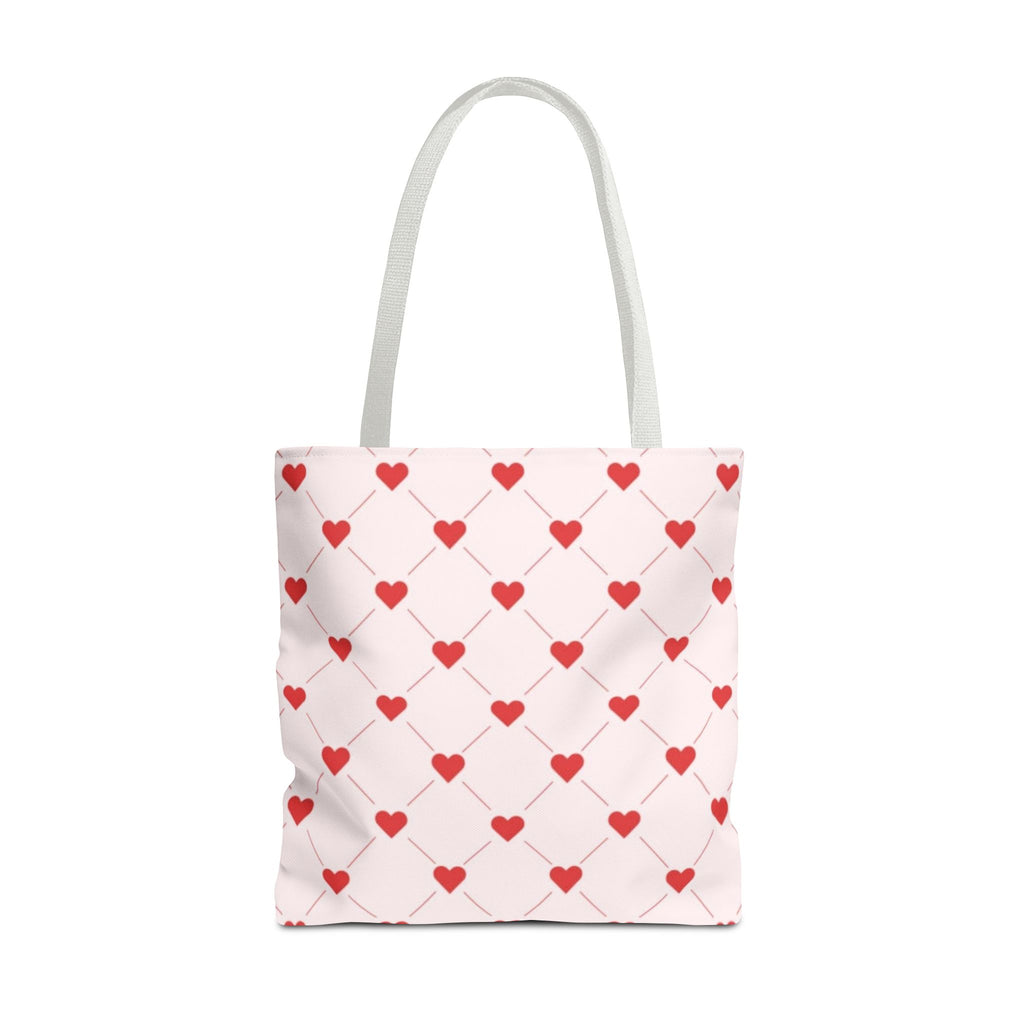 Heart Pattern Tote Bag — Pink Red Valentine Shopper