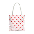 Heart Pattern Tote Bag — Pink Red Valentine Shopper