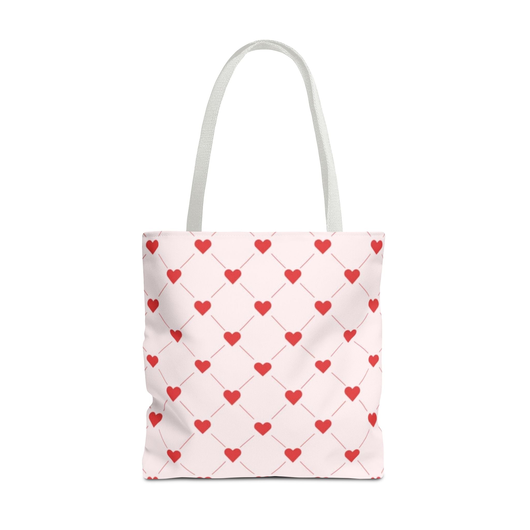 Heart Pattern Tote Bag — Pink Red Valentine Shopper