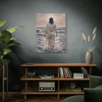Jesus Walking on Water Matte Canvas Print