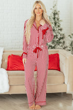 Red Striped 2pcs Pajama Set