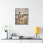 Jesus and Child Walking in Field Canvas Art - Religious Wall Decor