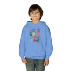 Youth Hoodie — "God Is Good All The Time" Colorful Faith Pullover