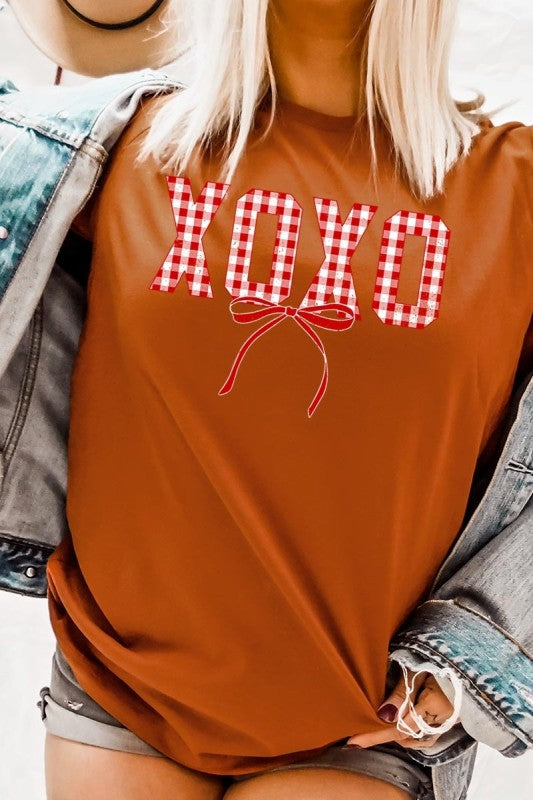 Red Plaid XOXO Valentine Graphic Tee