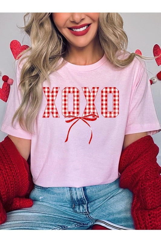 Red Plaid XOXO Valentine Graphic Tee