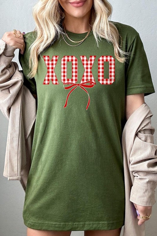 Red Plaid XOXO Valentine Graphic Tee