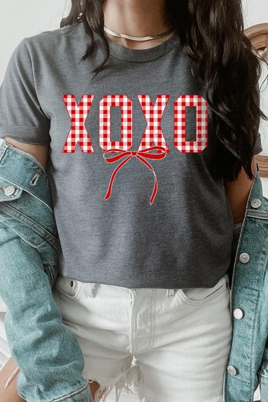 Red Plaid XOXO Valentine Graphic Tee