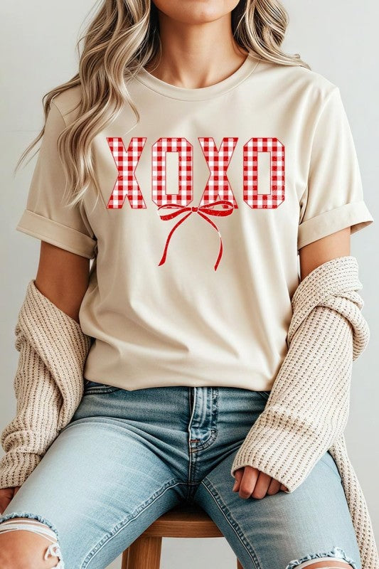 Red Plaid XOXO Valentine Graphic Tee