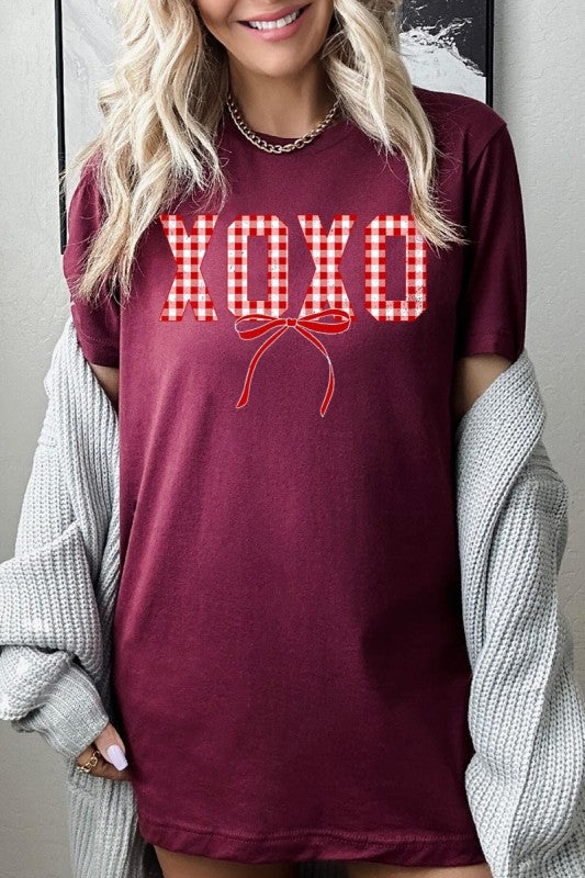 Red Plaid XOXO Valentine Graphic Tee