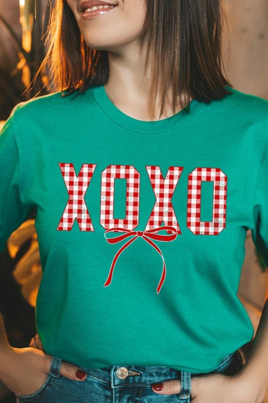 Red Plaid XOXO Valentine Graphic Tee