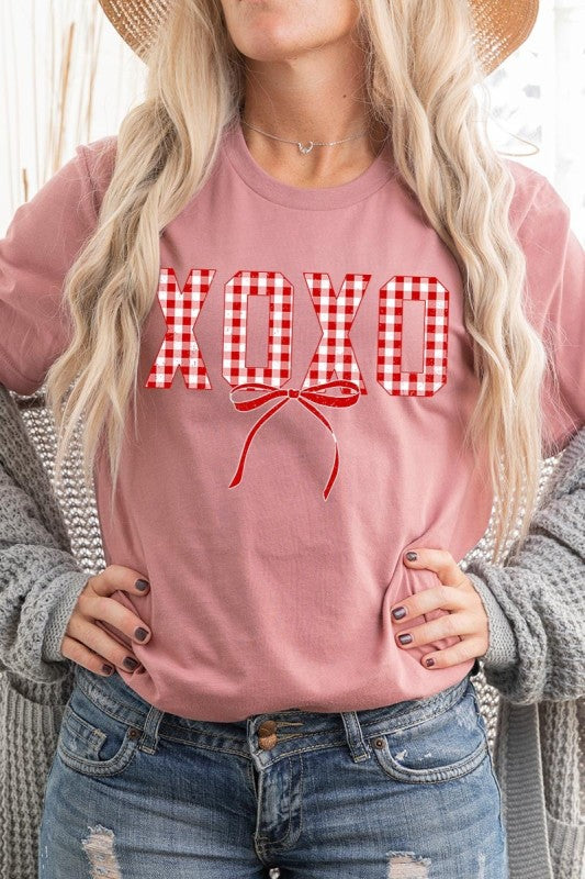 Red Plaid XOXO Valentine Graphic Tee