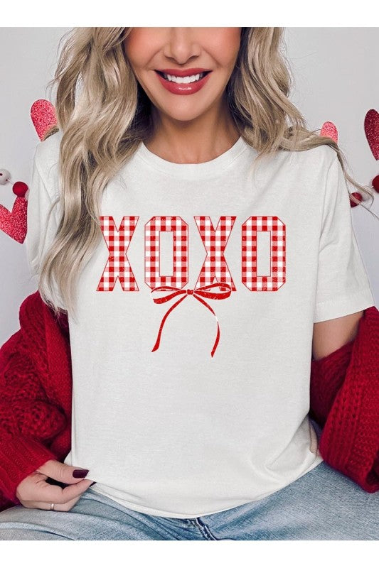 Red Plaid XOXO Valentine Graphic Tee