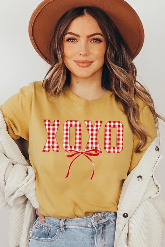 Red Plaid XOXO Valentine Graphic Tee