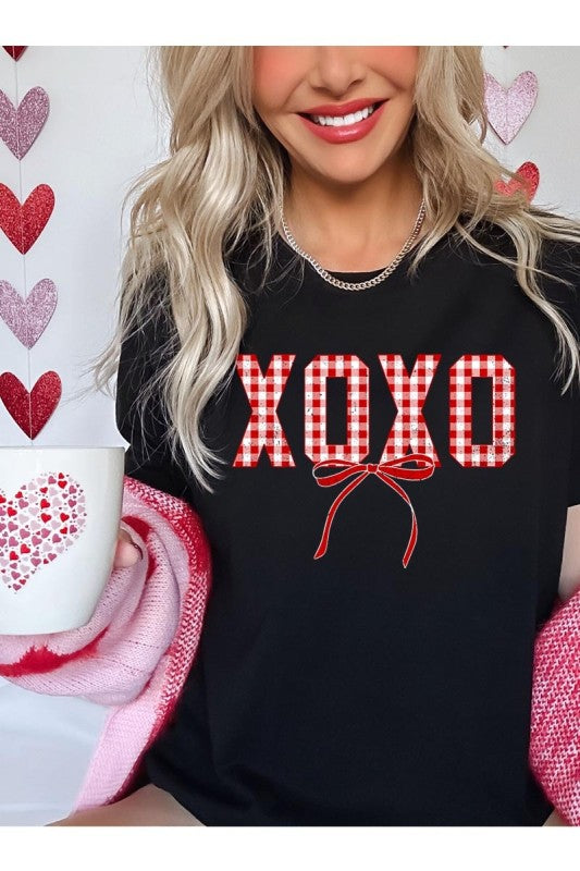 Red Plaid XOXO Valentine Graphic Tee