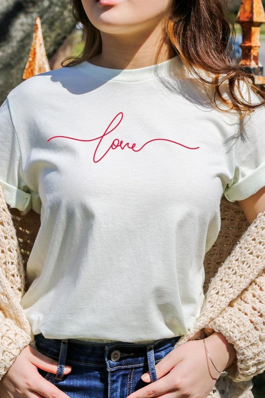 Love Script Valentine Graphic Tee
