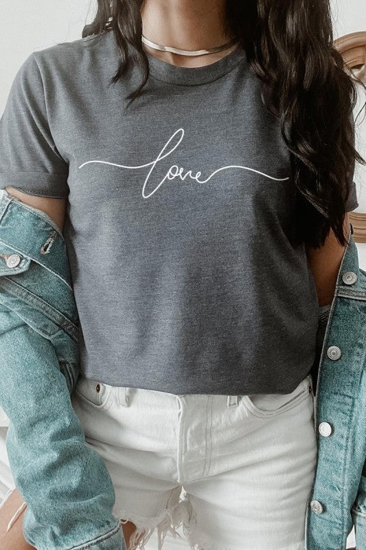 Love Script Valentine Graphic Tee