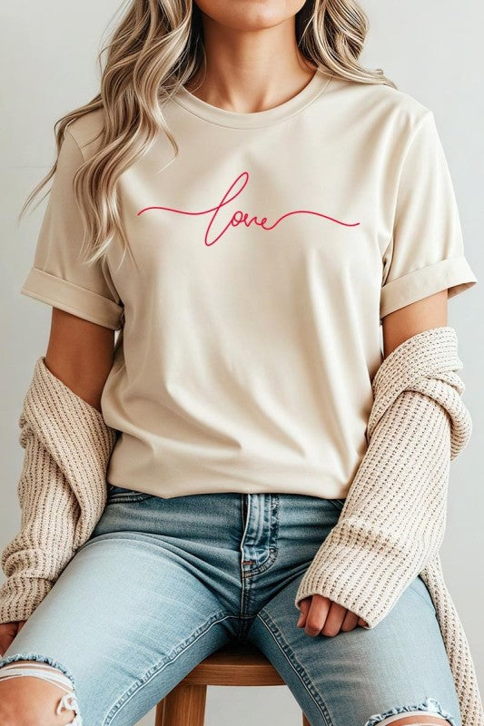 Love Script Valentine Graphic Tee