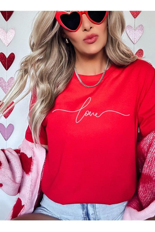 Love Script Valentine Graphic Tee