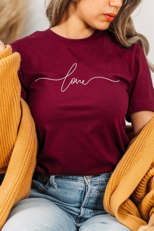 Love Script Valentine Graphic Tee