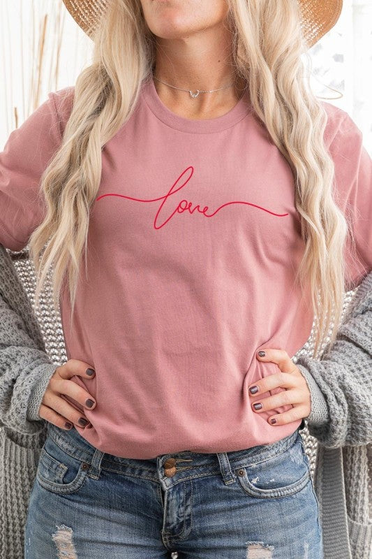 Love Script Valentine Graphic Tee