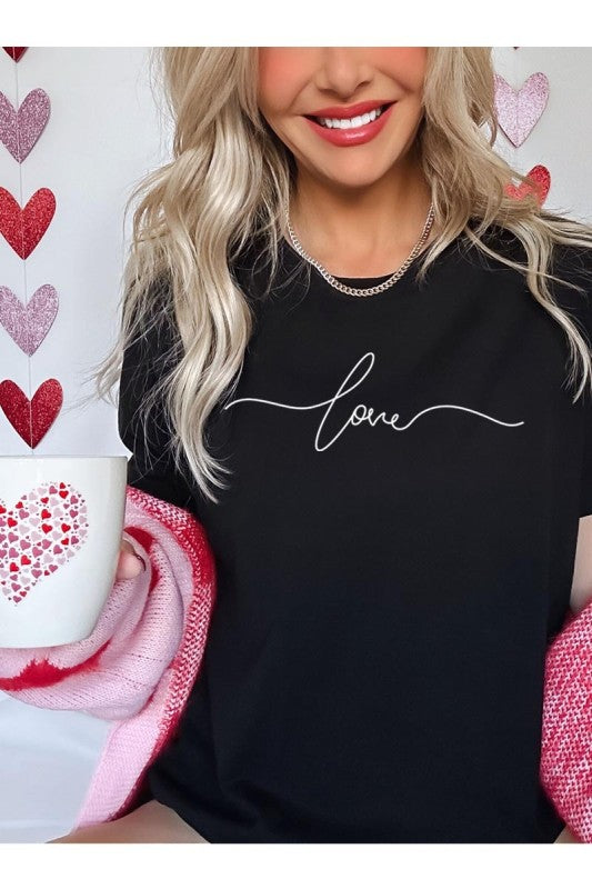 Love Script Valentine Graphic Tee