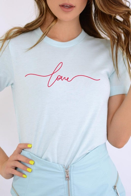 Love Script Valentine Graphic Tee
