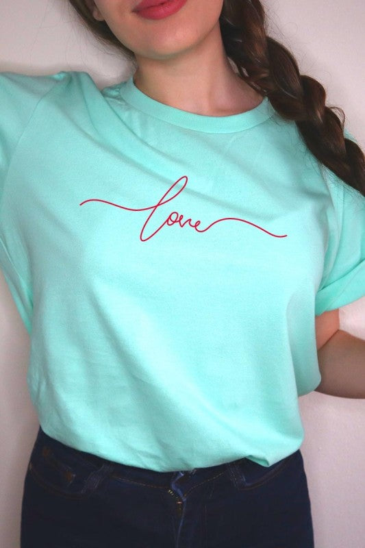 Love Script Valentine Graphic Tee