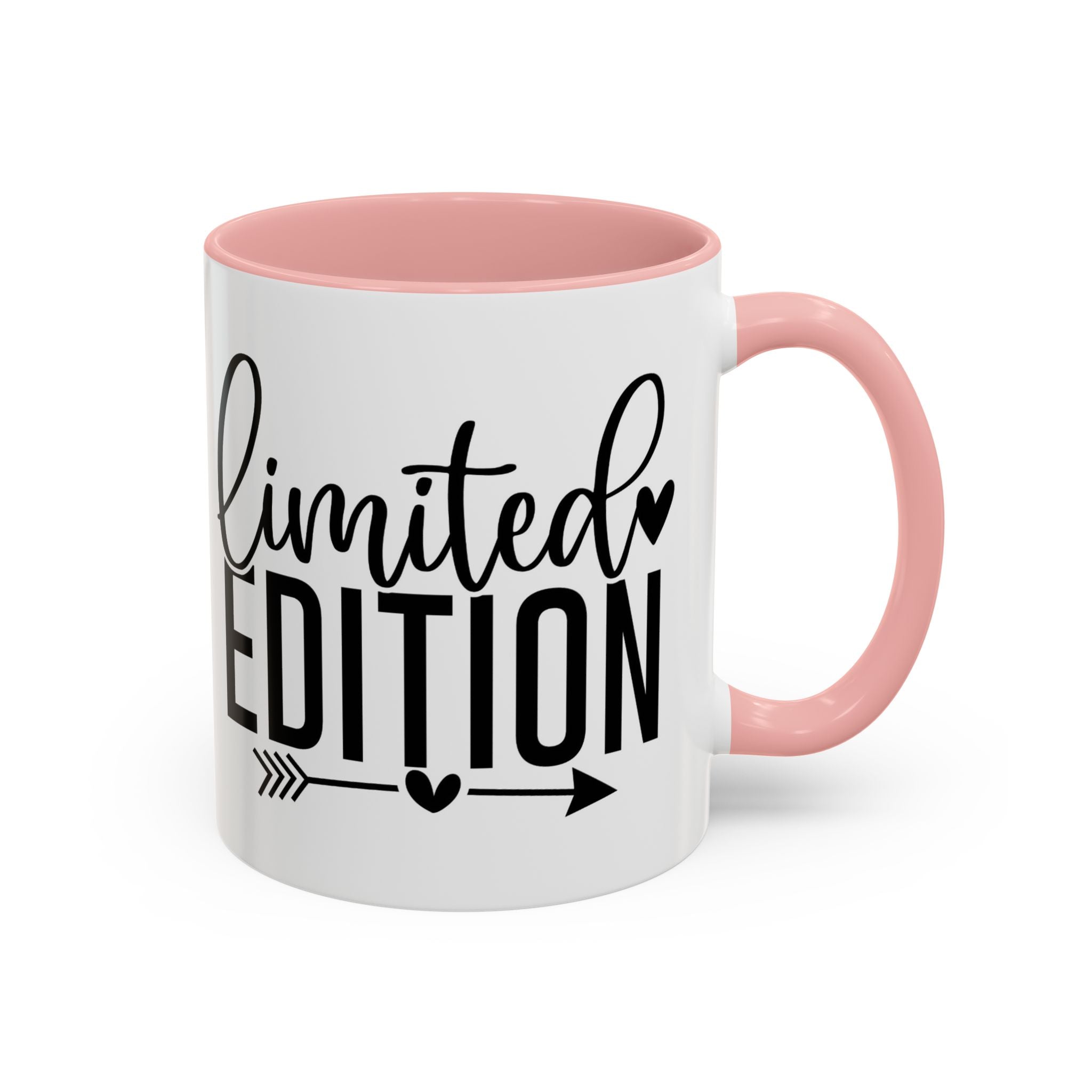 Limited Edition Accent Coffee Mug — Pink Interior, 'Limited Edition' Graphic (11/15oz)