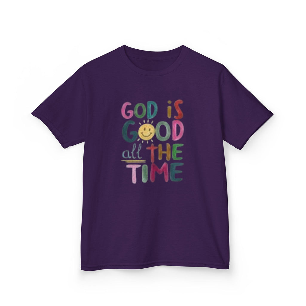 Kids Tee — "God Is Good All The Time" Colorful Faith Graphic