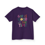 Kids Tee — "God Is Good All The Time" Colorful Faith Graphic