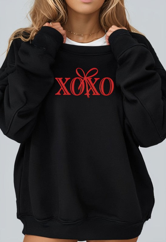 XOXO Bow Valentine Sweatshirt